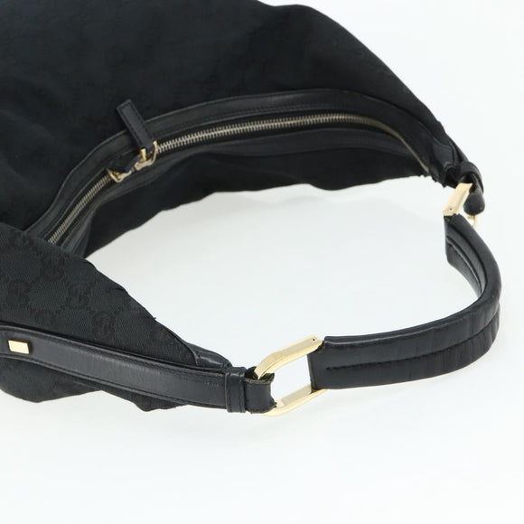 GUCCI GG Canvas Shoulder Bag Black Gold 001 4287 Auth ep14135