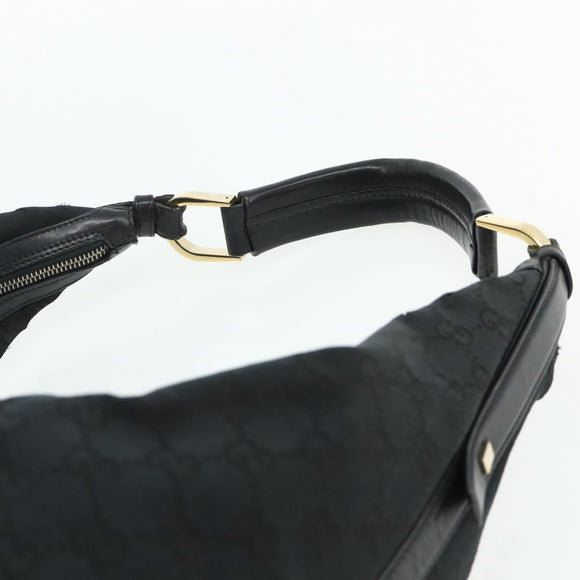 GUCCI GG Canvas Shoulder Bag Black Gold 001 4287 Auth ep14135