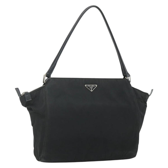 PRADA Tote Bag Nylon Black Silver Auth ep14138A