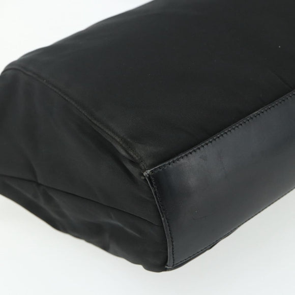 PRADA Tote Bag Nylon Black Silver Auth ep14138A
