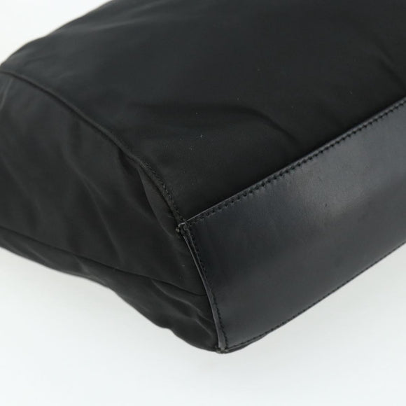 PRADA Tote Bag Nylon Black Silver Auth ep14138A