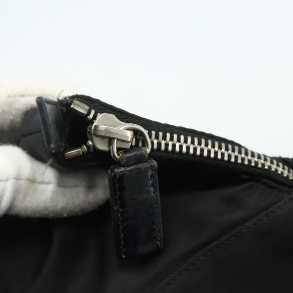 PRADA Tote Bag Nylon Black Silver Auth ep14138A