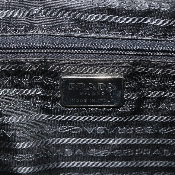 PRADA Tote Bag Nylon Black Silver Auth ep14138A