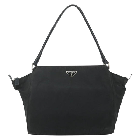 PRADA Tote Bag Nylon Black Silver Auth ep14138A