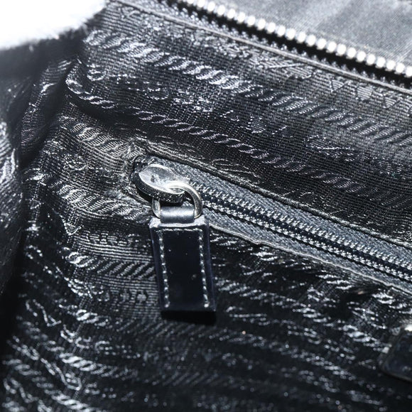 PRADA Tote Bag Nylon Black Silver Auth ep14138A