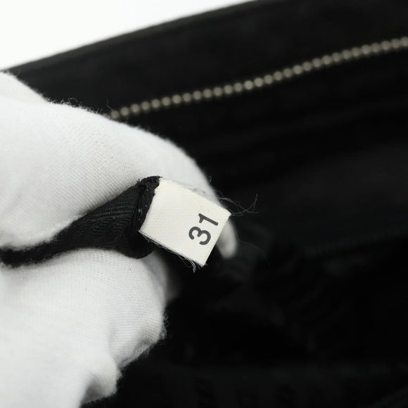 PRADA Tote Bag Nylon Black Silver Auth ep14138A