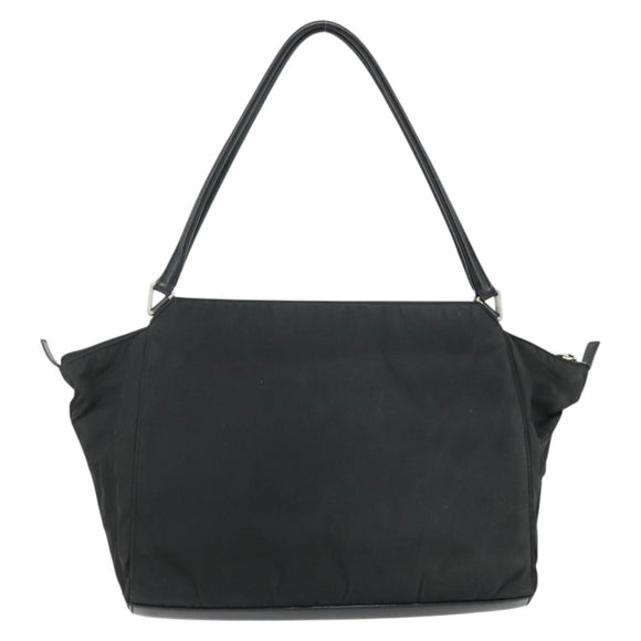 PRADA Tote Bag Nylon Black Silver Auth ep14138A