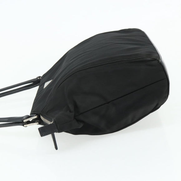 PRADA Tote Bag Nylon Black Silver Auth ep14138A
