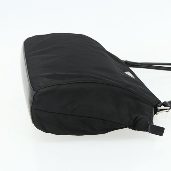 PRADA Tote Bag Nylon Black Silver Auth ep14138A