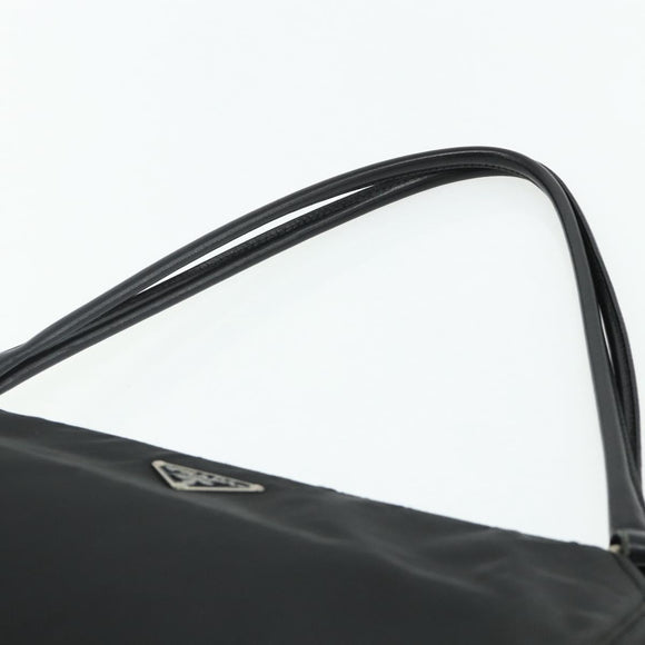PRADA Tote Bag Nylon Black Silver Auth ep14138A