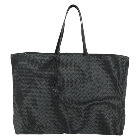 BOTTEGA VENETA INTRECCIATO Print Tote Bag Nylon Gray Auth ep14142A