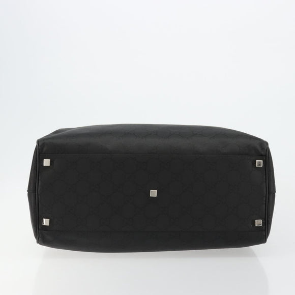 GUCCI GG Supreme Boston Bag PVC Black Silver Auth ep14143