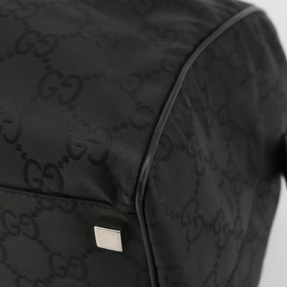 GUCCI GG Supreme Boston Bag PVC Black Silver Auth ep14143