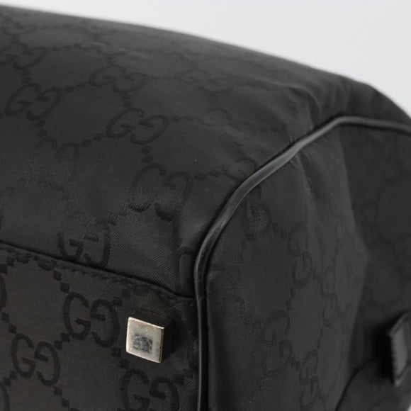 GUCCI GG Supreme Boston Bag PVC Black Silver Auth ep14143