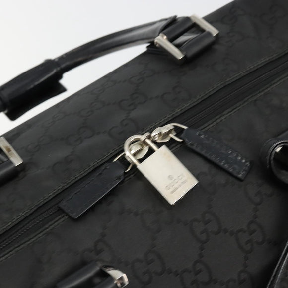 GUCCI GG Supreme Boston Bag PVC Black Silver Auth ep14143