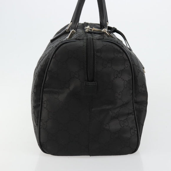 GUCCI GG Supreme Boston Bag PVC Black Silver Auth ep14143