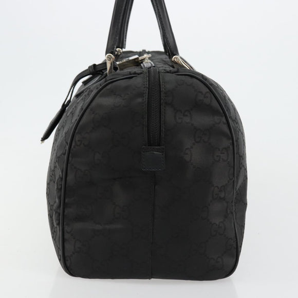 GUCCI GG Supreme Boston Bag PVC Black Silver Auth ep14143