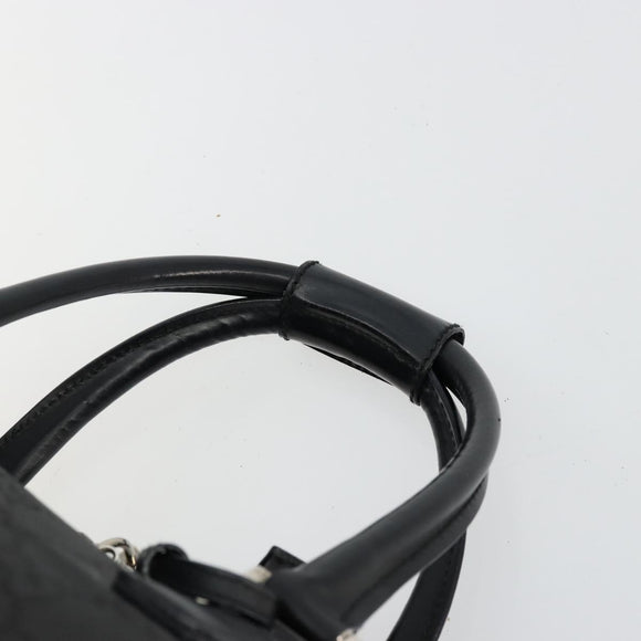 GUCCI GG Supreme Boston Bag PVC Black Silver Auth ep14143