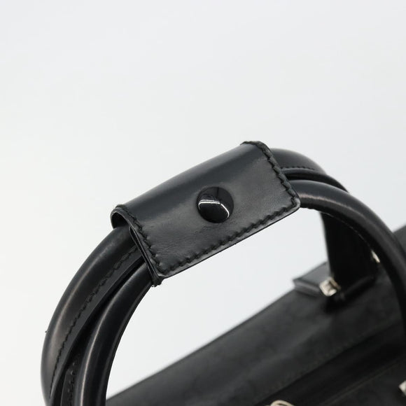 GUCCI GG Supreme Boston Bag PVC Black Silver Auth ep14143