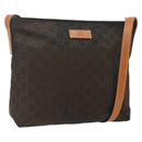 GUCCI GG Canvas Shoulder Bag Nylon Brown Silver 314529 Auth ep14151-1