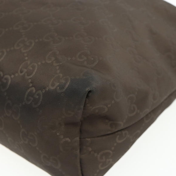 GUCCI GG Canvas Shoulder Bag Nylon Brown Silver 314529 Auth ep14151