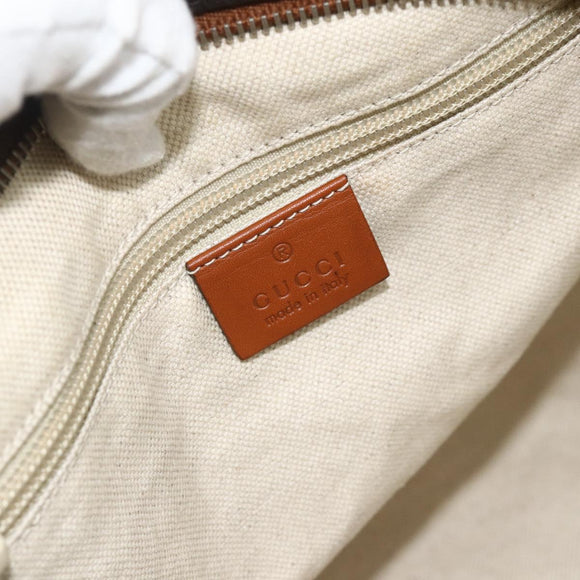 GUCCI GG Canvas Shoulder Bag Nylon Brown Silver 314529 Auth ep14151