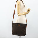 GUCCI GG Canvas Shoulder Bag Nylon Brown Silver 314529 Auth ep14151-23