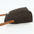 GUCCI GG Canvas Shoulder Bag Nylon Brown Silver 314529 Auth ep14151-4