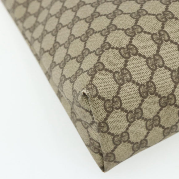 GUCCI GG Supreme Tote Bag PVC Beige Gold Auth ep14152