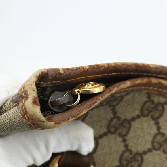 GUCCI GG Supreme Tote Bag PVC Beige Gold Auth ep14152