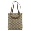 GUCCI GG Supreme Tote Bag PVC Beige Gold Auth ep14152-13
