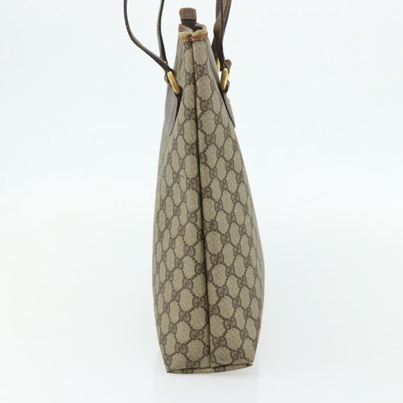 GUCCI GG Supreme Tote Bag PVC Beige Gold Auth ep14152