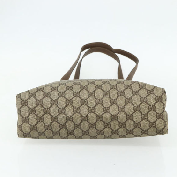 GUCCI GG Supreme Tote Bag PVC Beige Gold Auth ep14152