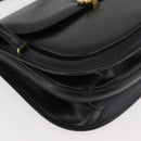 GUCCI Hand Bag Leather Black Gold Auth ep14155-8