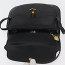 GUCCI Hand Bag Leather Black Gold Auth ep14155-9