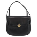 GUCCI Hand Bag Leather Black Gold Auth ep14155-13