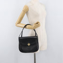 GUCCI Hand Bag Leather Black Gold Auth ep14155-28