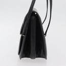 GUCCI Hand Bag Leather Black Gold Auth ep14155-3