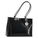 Christian Dior Tote Bag Patent leather Black Silver Auth ep14158-1