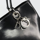 Christian Dior Tote Bag Patent leather Black Silver Auth ep14158-17