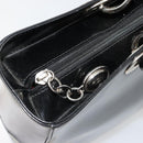 Christian Dior Tote Bag Patent leather Black Silver Auth ep14158-10