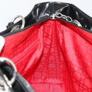Christian Dior Tote Bag Patent leather Black Silver Auth ep14158-18