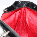 Christian Dior Tote Bag Patent leather Black Silver Auth ep14158-19