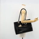 Christian Dior Tote Bag Patent leather Black Silver Auth ep14158-22