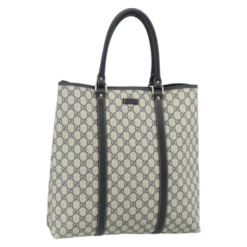 GUCCI GG Supreme Tote Bag PVC Navy Silver 223668 Auth ep14163A