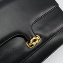 GUCCI Shoulder Bag Leather Black Gold Auth ep14164-18