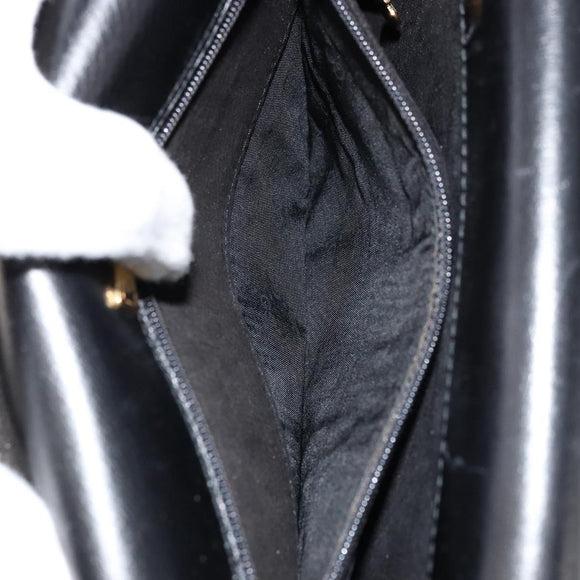 GUCCI Shoulder Bag Leather Black Gold Auth ep14164