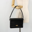 GUCCI Shoulder Bag Leather Black Gold Auth ep14164-24