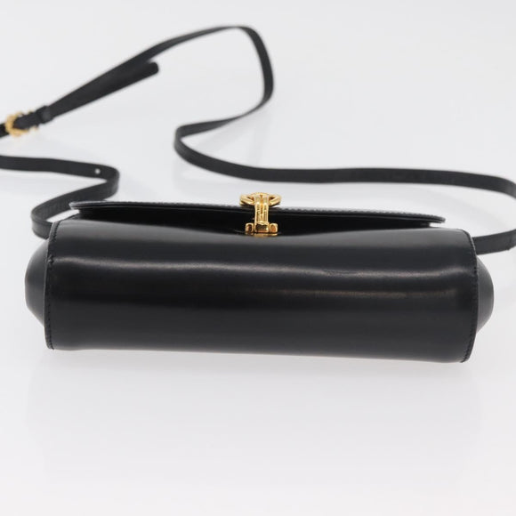 GUCCI Shoulder Bag Leather Black Gold 004 056 0219 Auth ep14171