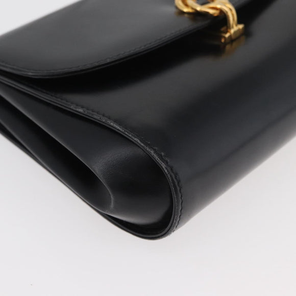 GUCCI Shoulder Bag Leather Black Gold 004 056 0219 Auth ep14171